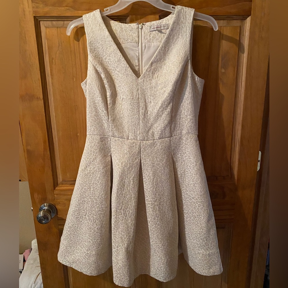 Cream-colored leopard print dress